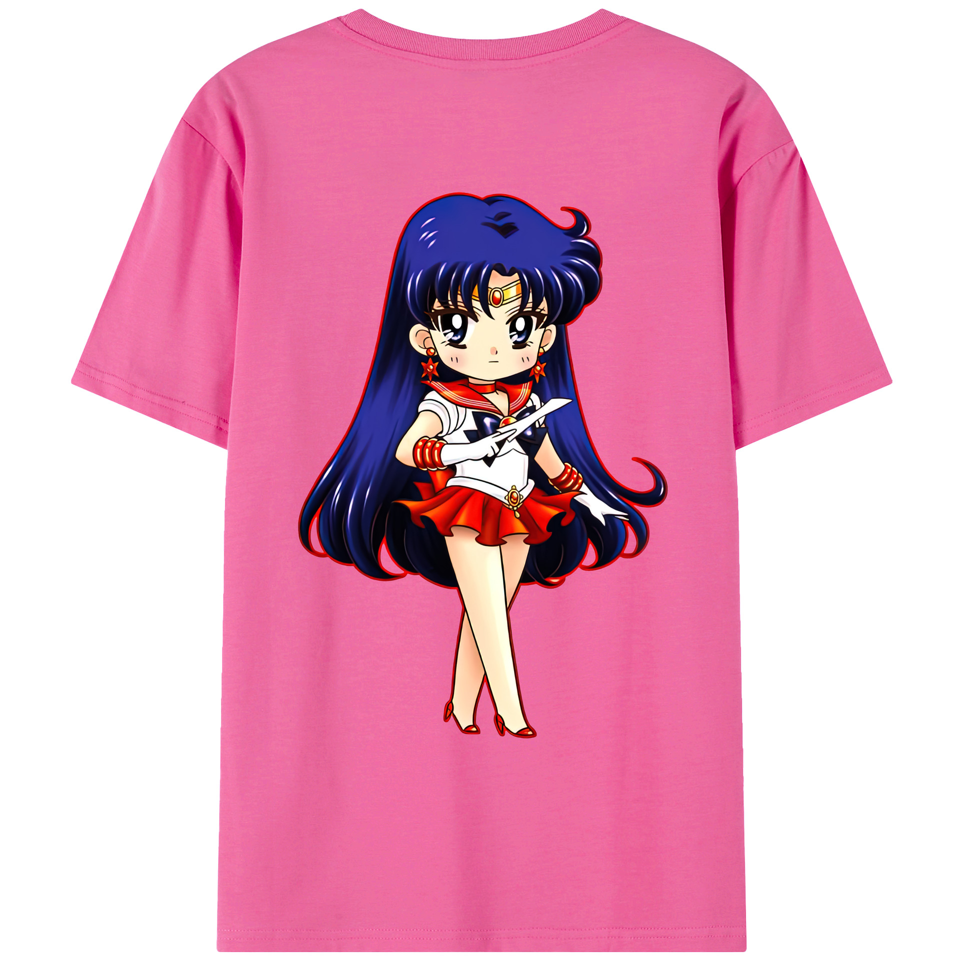 （画像用） 美少女戦士セーラームーン 火野レイ ひの レイ Sailor Moon Hino Rei （セーラーマーズ,Sailor Mars） レディース半袖Tシャツ(バックプリント)